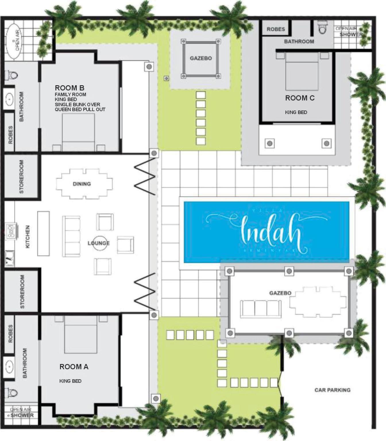 Beautiful Villa Indah スミニャック エクステリア 写真